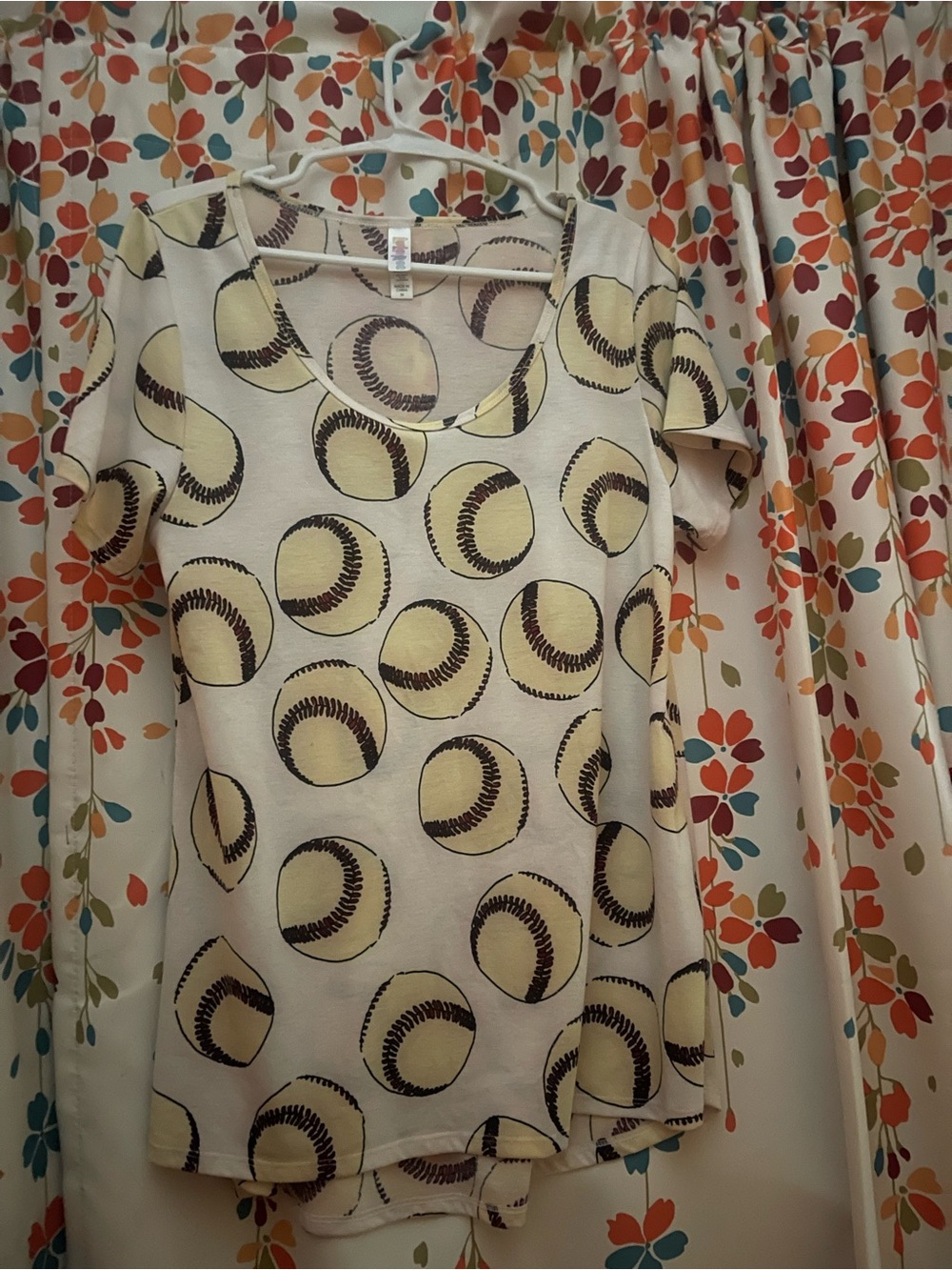 LuLaRoe Short Sleeve Top with Baseball Print